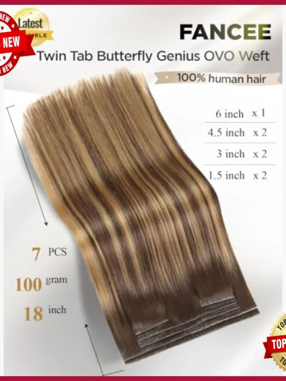 Butterfly Weft Human Hair Extensions 100g 7ps Double Invisible Remy Hair